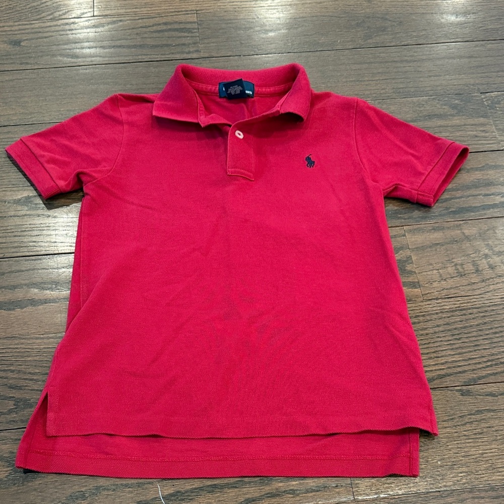 Ralph Lauren Kids Red Polo Shirt with Navy Pony